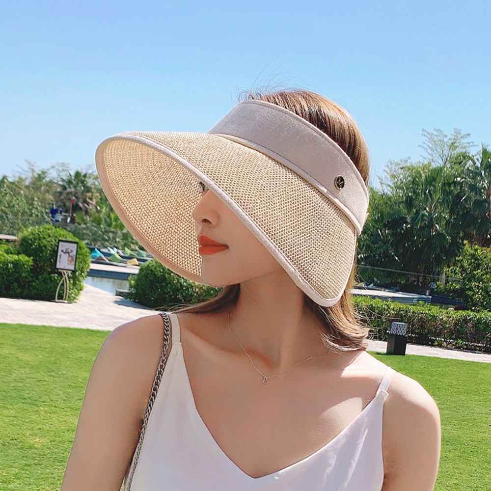 2022 접이식 여름 신상 여성용 태양 모자 버킷 캡 리본 소프트 밀짚 모자 비치 캡 밀짚 모자 바이저 캡 여성용 어부 모자